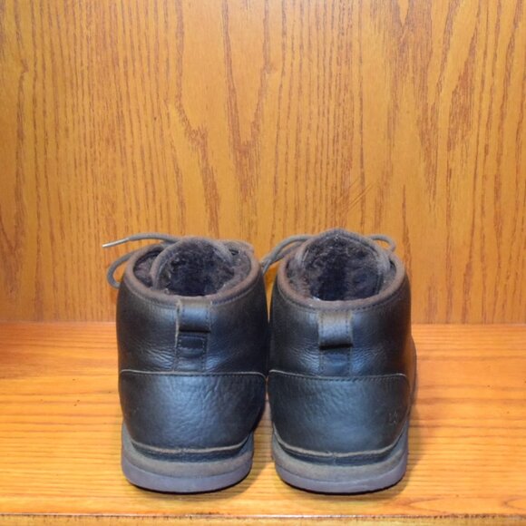 Ugg Neumel Leather Dark Brown Shearling Lined Chukka Boots Mens Size 9 - Picture 4 of 9